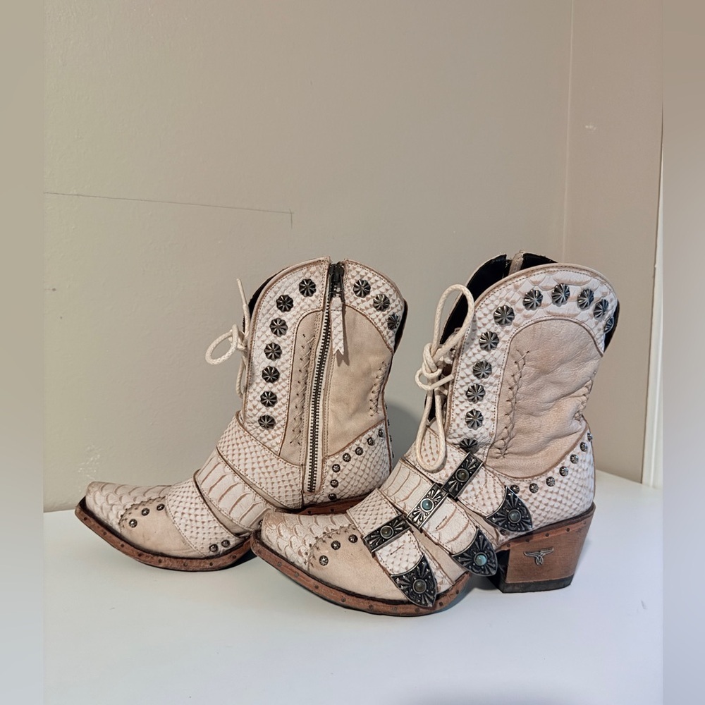 Lane Boots SHOWDOWN Ankle Booties in Alabite/Ceramic
Crackle Sz 6 - Picture 4 of 16